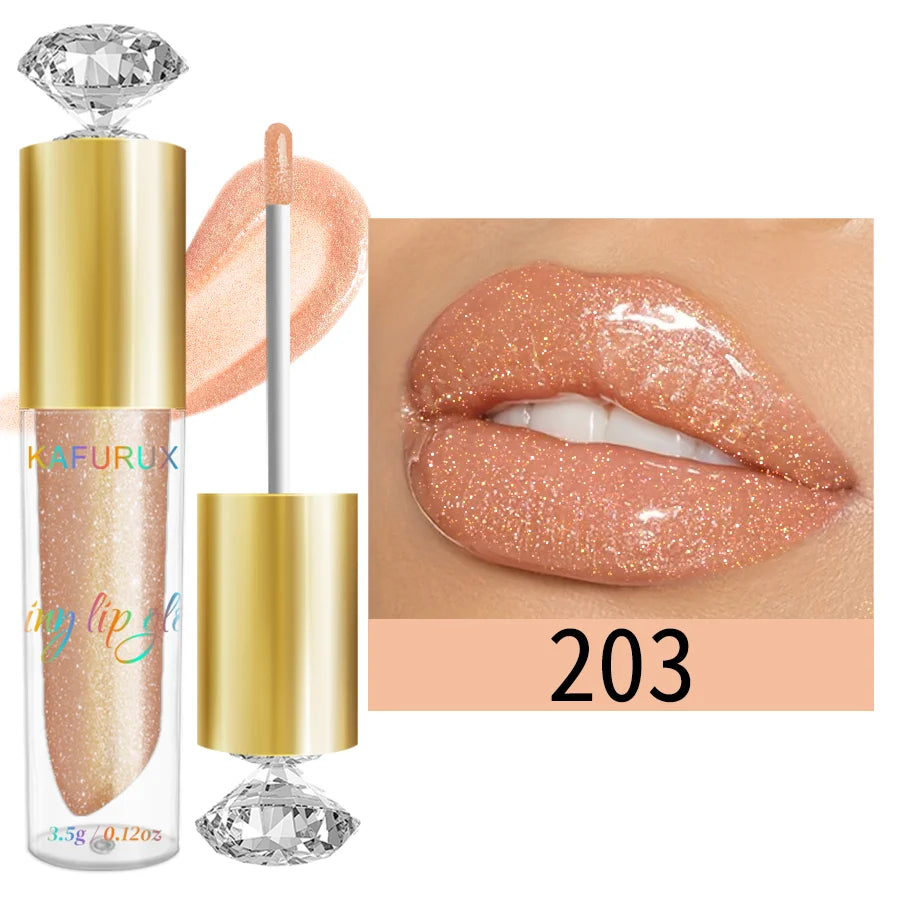 9 Colors Moisturizing Diamond Shimmer Glitter Lip Gloss Makeup Qme 203