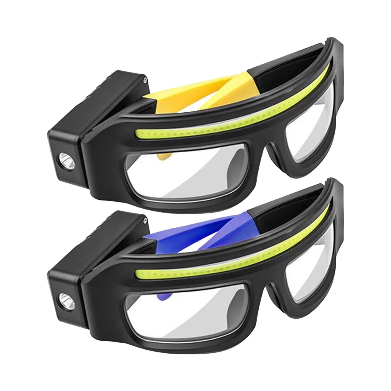 Work Glasses for Men Safety Biking Glasses Anti-Fog Eyewear with TYPE-C Light for Women Men Work Site Motorcycle Dust Sun Night Qme