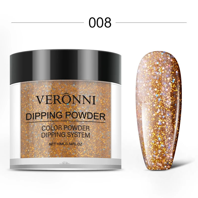 Nail Dipping Powder 6 Solid Colors Glitter Diamond Sequins Qme 08