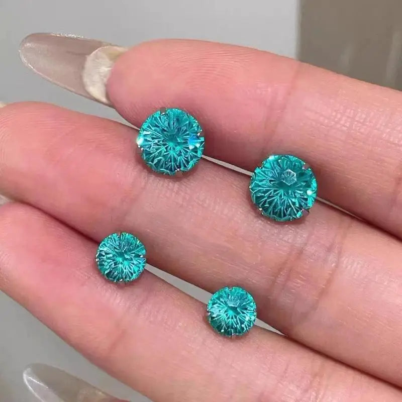 Multicolor Faceted Crystal Stud Earrings Stainless Steel Screw Back Hypoallergenic Piercing Earrings for Office Business Wear Qme