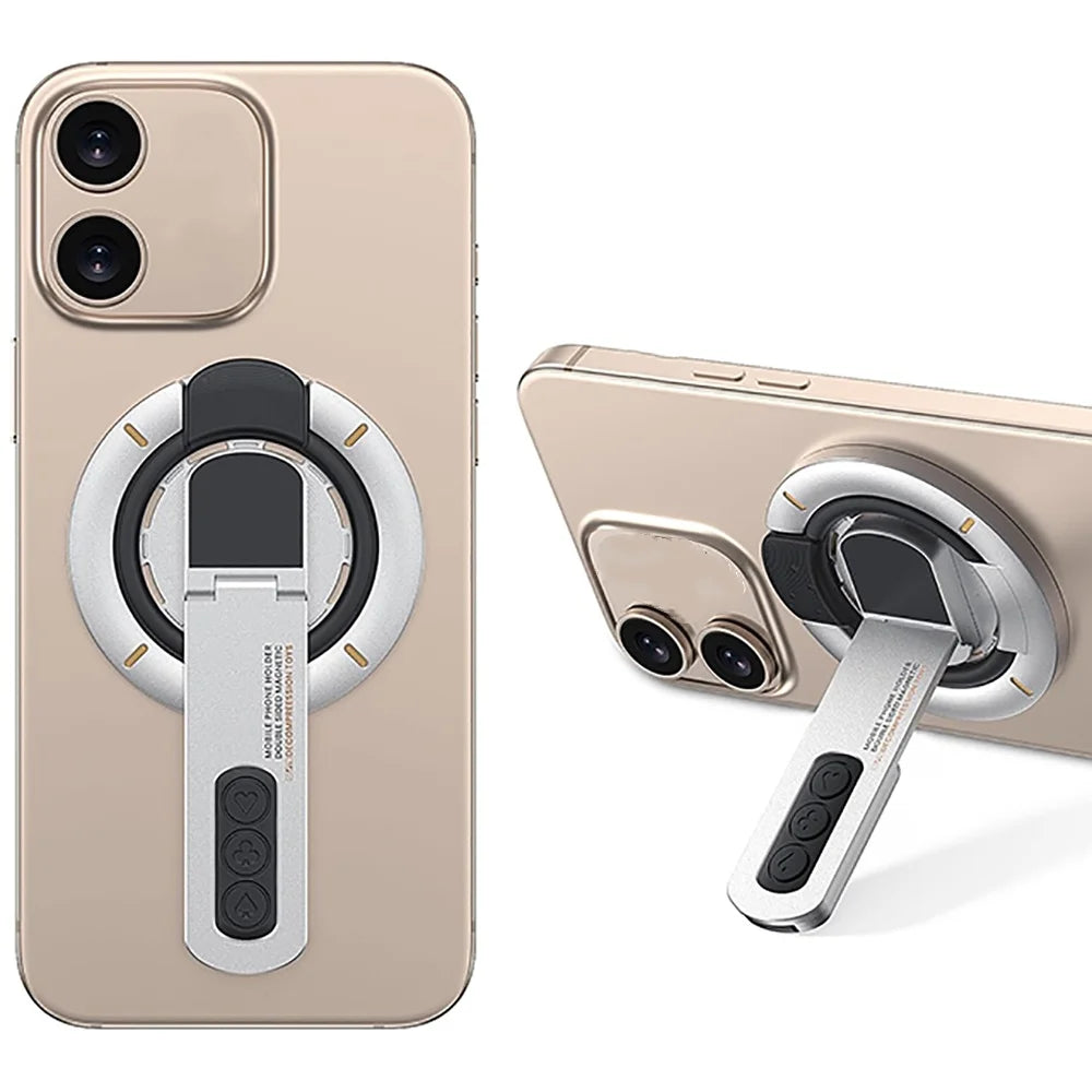 Double Sided Adjustable Magnetic Phone Holder 360° Rotation Portable Desktop Moblie Phone Mount Finger Ring Bracket For iPhone17 Qme