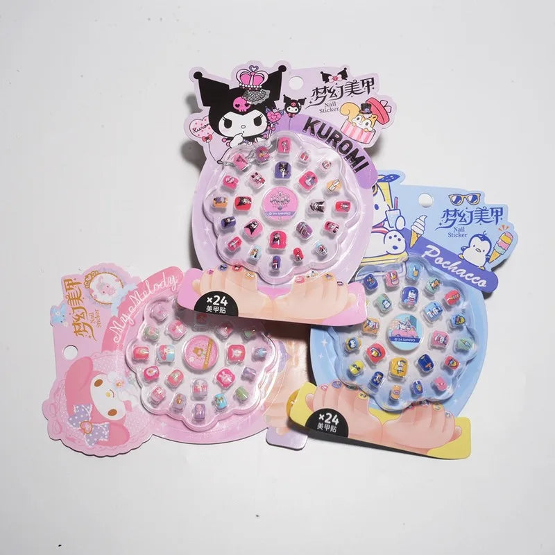 Hello Kitty Kuromi Series Nail Stickers Cute Students Birthday Toys Qme