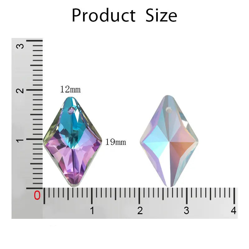 12Pcs Crystal 6320 Rhombus Pendant Glass Austria Loose Beads Charms Rhinestones for DIY Earring Necklace Jewelry Accessories Qme