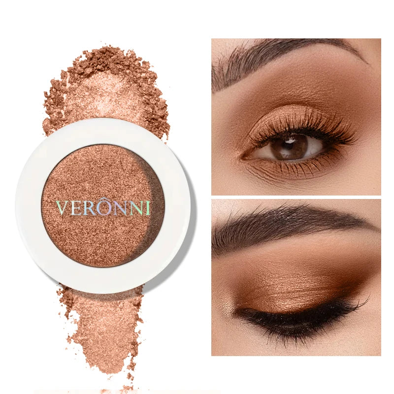 VERONNI Single Eyeshadow Matte Shimmer Glitter Pigment Waterproof Qme 121
