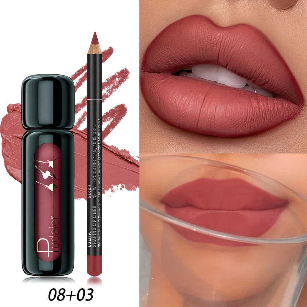 Long-lasting Waterproof Matte Lip Liner Pen Gloss Smooth Natural Qme 08 03