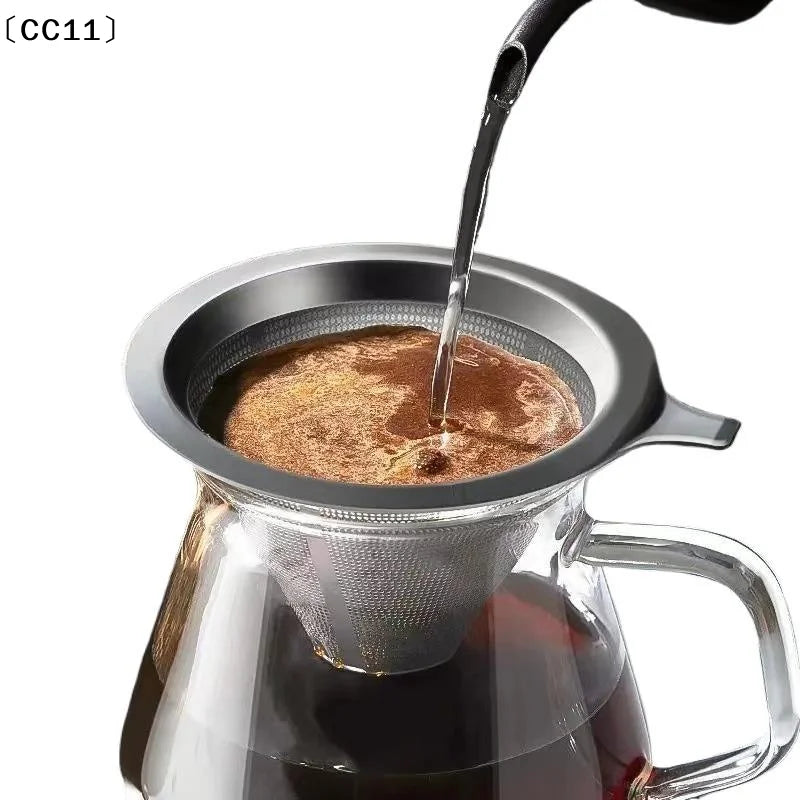 Reusable Stainless Steel Pour Over Coffee Filter Paperless Fine Mesh Qme