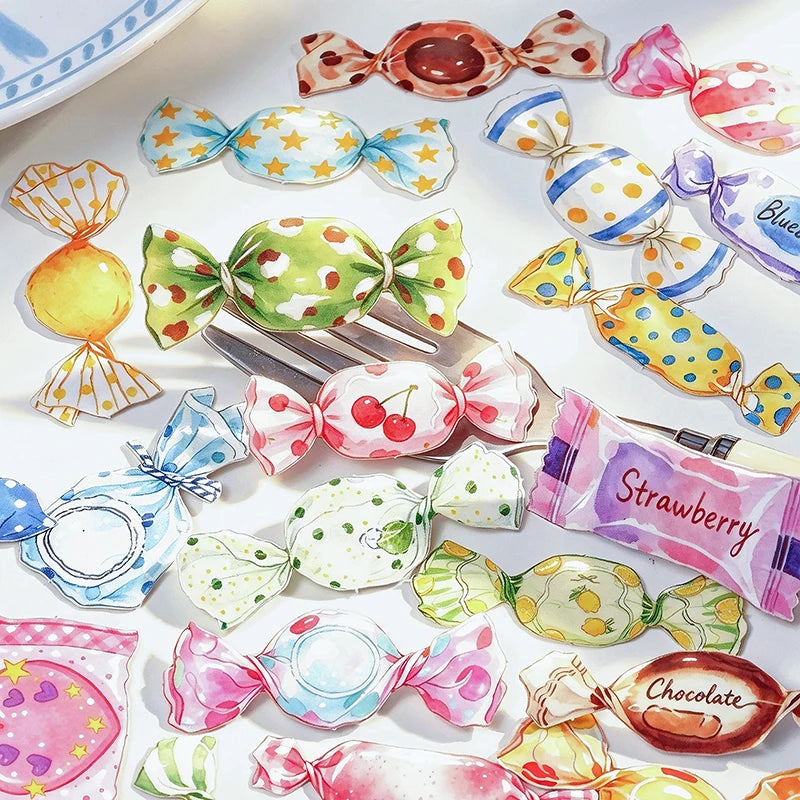 Candy Shaped Sticker Pack, Sweet Style Stickers for Junk Journal Decoration, Decorative Stickers for Water Cups, Photo Frames Qme