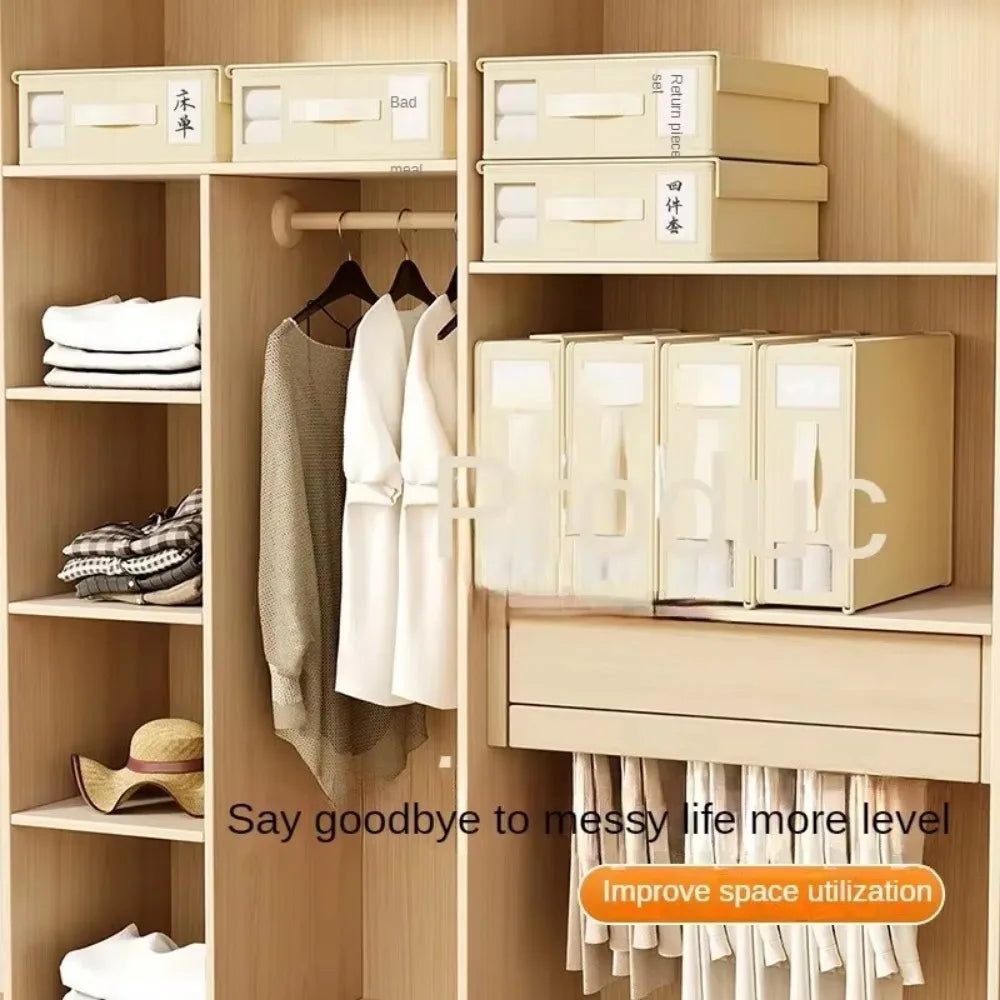 Creative Bed Sheet Storage Box Clothing Fabric 4-piece Organizer Qme