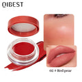 QIBEST Multi-Use 3 In 1 Makeup Lipstick Blusher Lightweight Mousse Cream For Eyes Lasting Lip Mud Face Blush Beauty Cosmetics Qme 02