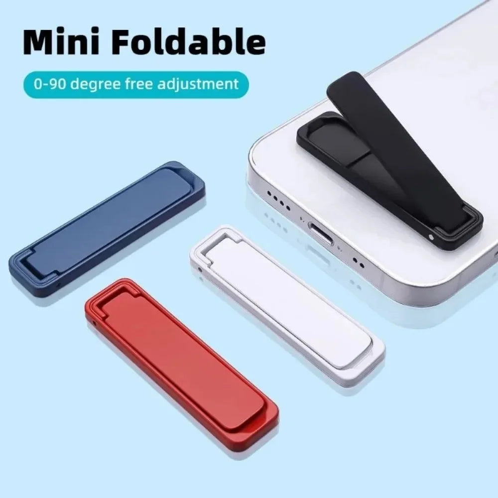 Ultra Thin Invisible Metal Folding Phone Holder Mini Back Sticker Portable Alloy Bracket Universal Desktop Mobile Phones Stand Qme