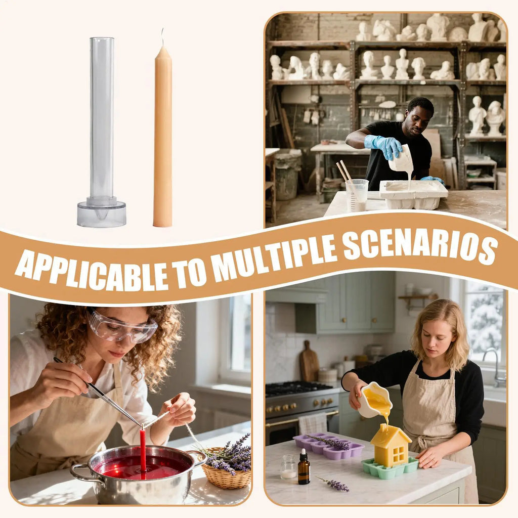 Candle Stick Mold Reusable Pillar Christmas Molds Non-stick Casting Qme