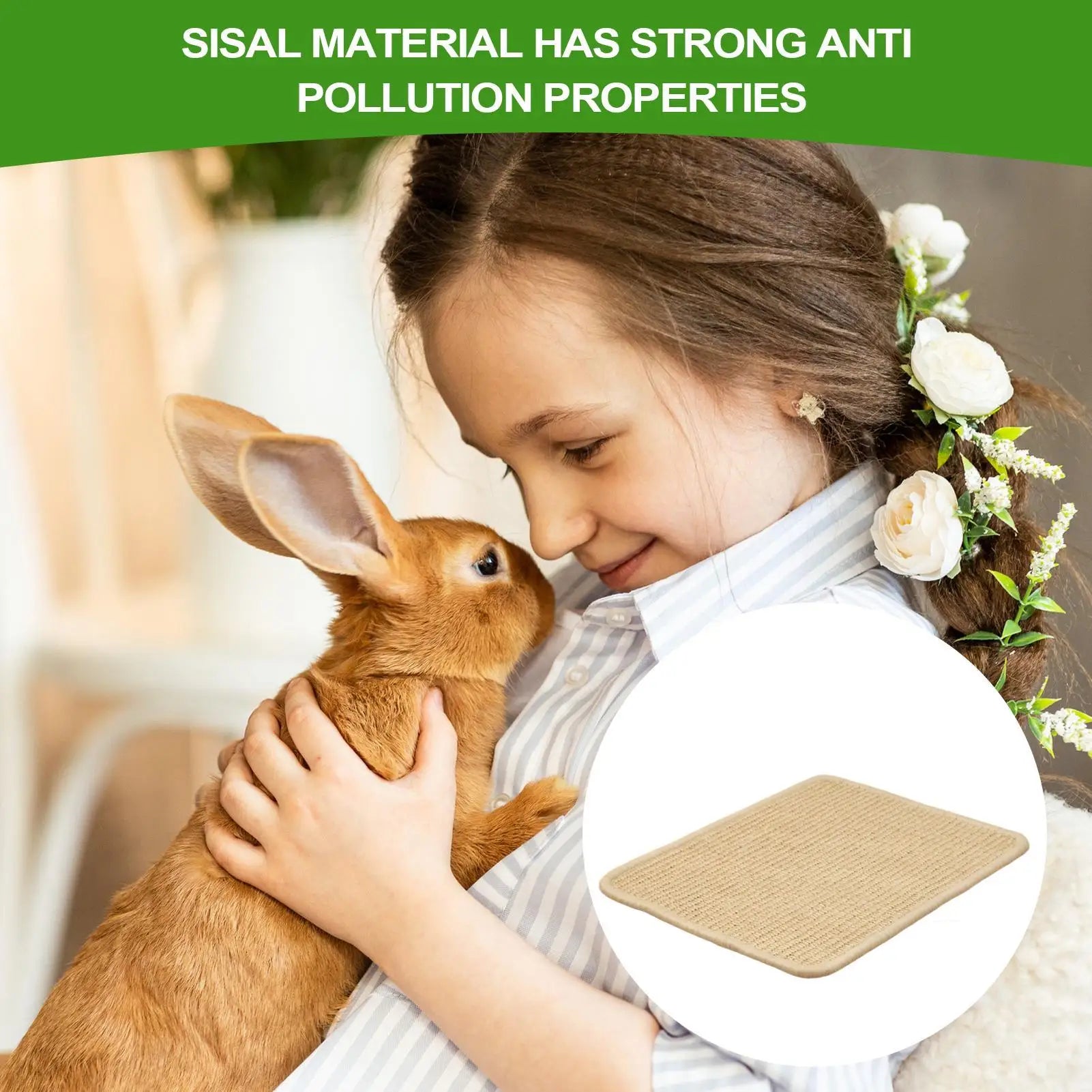Bunny Scratch Pad Animal Scratch Pad Bunny Scratcher Natural Chew Toys Board Pet Supplies Furniture Protector Bedding Cage Qme