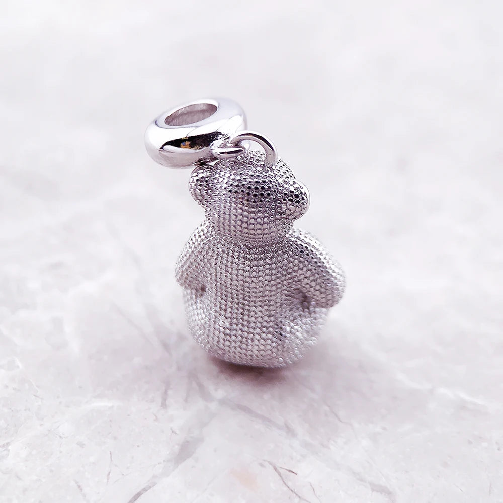 Monkey Charm Pendant Women Men Spring Pure 925 Sterling Silver Cute Jewelry Accessories Party Gift Qme