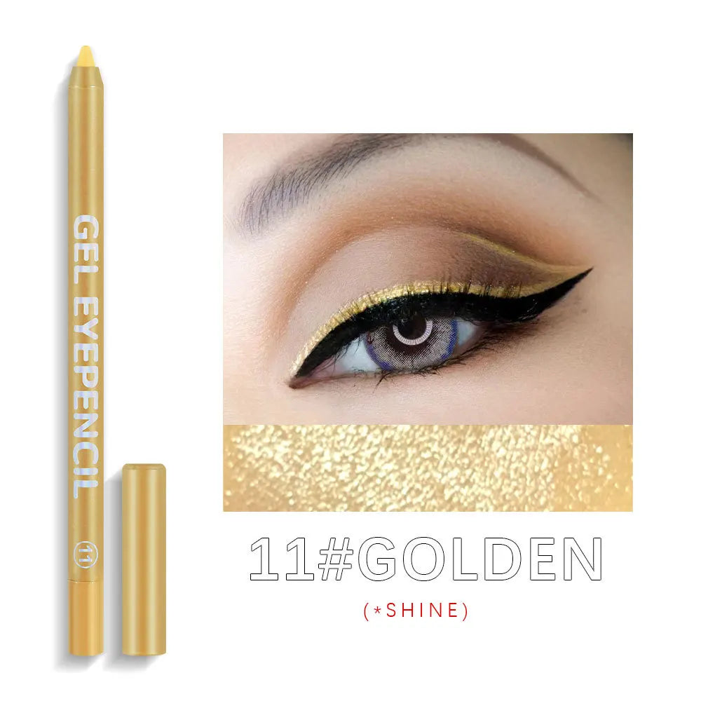 12 Color Matte Eyeliner Gel Pencil Soft Easy to Wear Colorful White Yellow Blue Pink Pearl Gloss Eye Liner Pen Cream Makeup Tool Qme 11