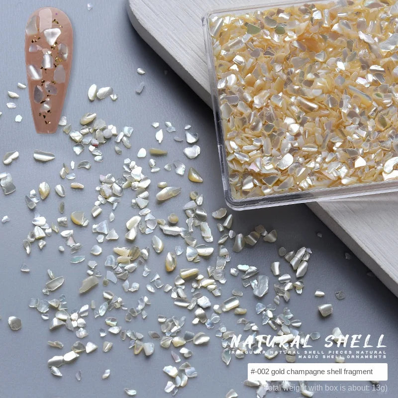 1 Box Shell Nail Art Deco Irregular 3D Gem Glitter Decal DIY Qme 01