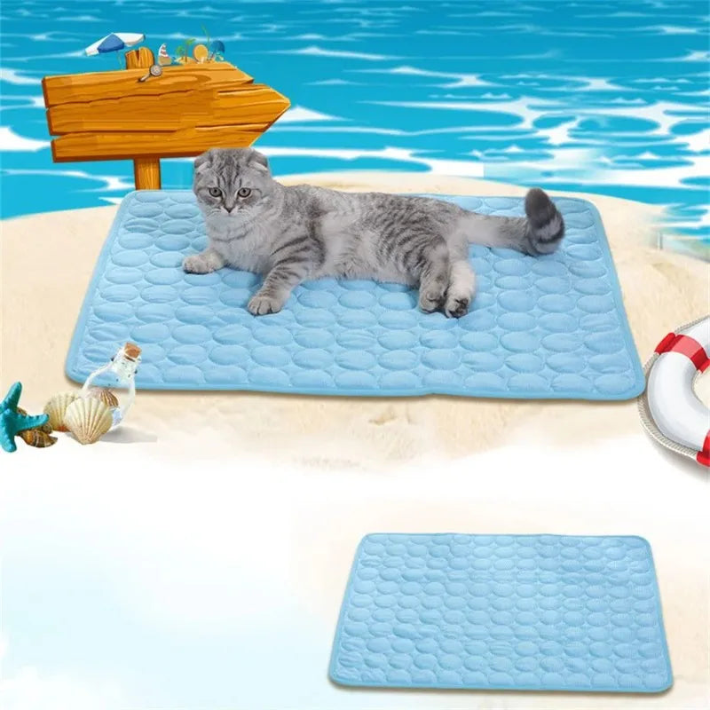 Summer Pet Cooling Mat Self Pad Dog Cat Waterproof Sleeping Bed Qme