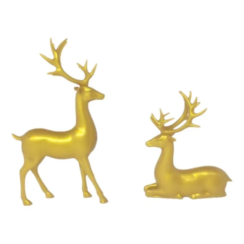 Rustic Table Ornaments Christmas Reindeer Decor For Home Indoor Xmas Holiday Small Statue Reindeer Christmas Decoration Qme