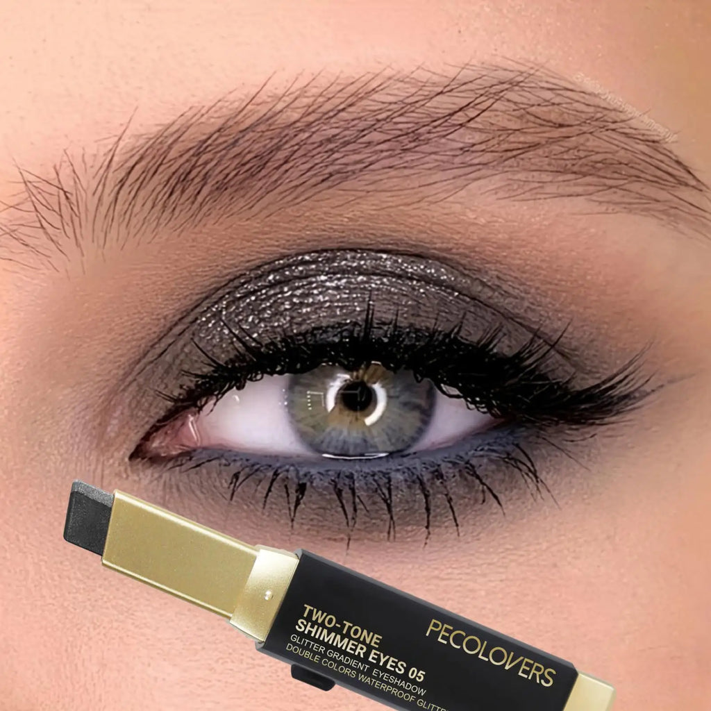 Two Shades Glitter Eyeshadow Stick Pigmentation 6 Option Gradient Qme