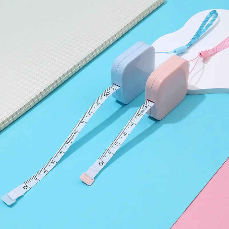 1.5m Mini Tape Measures Metric Imperial Macaron Ruler Children Height Ruler with Keychain Gift Tape Measure Compact Carry Around Qme