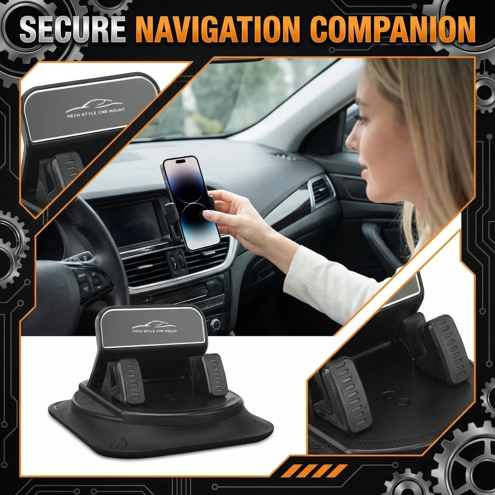 Universal Dashboard Car Phone Holder Upgraded Phone Mount for Car Dash Anti-Slip Pad Phone Holder Car Interior Accessories Qme color