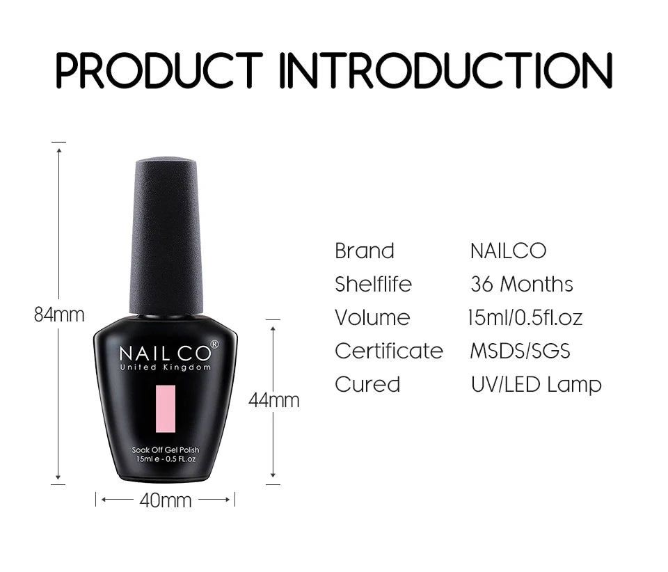 NAILCO Springsummer Hybrid Gel Nail Polish Semi-permanent UV Varnish Qme