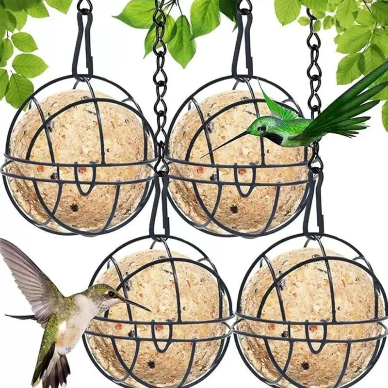 Metal Suet Ball Bird Feeder Hanging Chain Squirrel Proof Outdoor Qme