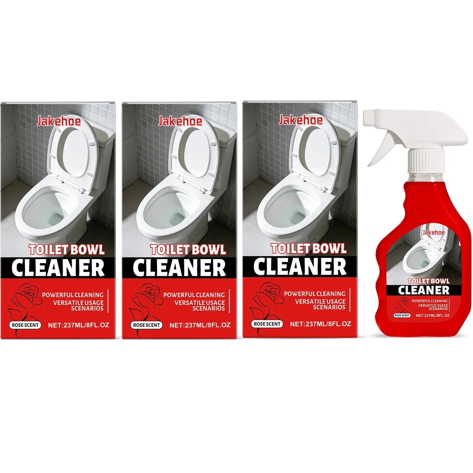 Powerful Toilet Bowl Cleaning Spray Remove Urinary Scale Reduce Odor Long-Lasting Fragrance Restore Luster Multi-surface Cleaner Qme 3 x 237ML Boxed