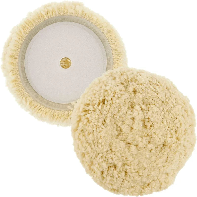 7in Wool Hook & Loop Grip Buffing Pad For Compound Cutting & Polishing For Automotive, Marine And Epoxies Qme 1pc