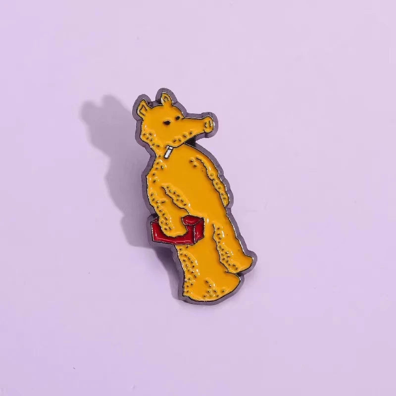 Anteater Enamel Pins Brooches Hip Hop Singer Music Lapel Badges Cartoon Animal Jewelry Gift for fan Friends Free Shipping Qme