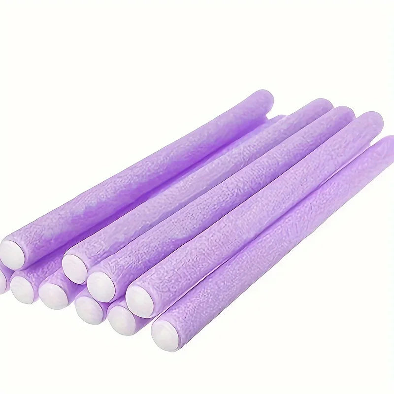 10PCS Flexible Heatless Hair Rollers - Bendy Twist Curling Rods For DIY Soft Foam Curls - Hair Styling Tools For Natural Qme