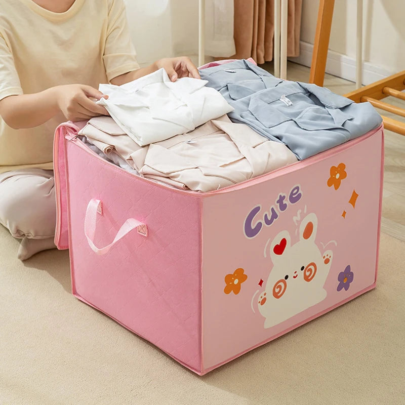 Cube Folding Toys Storage Box Kids Toys Organizer Box Felt Cloth Fabric Storage Basket For Cartoon Animal Nursery Toy Bins Qme