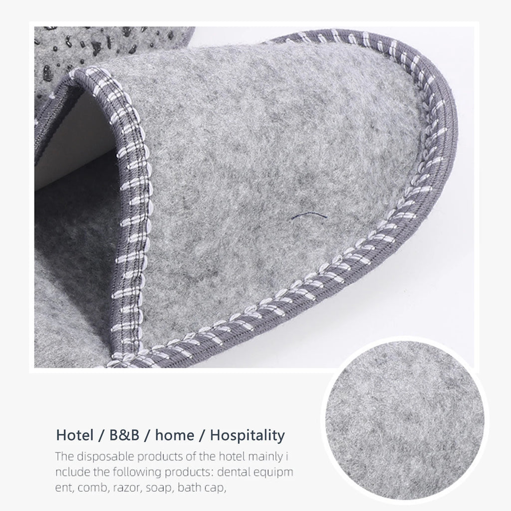 6 Pairs Family House Guest Slippers Set with Non-Slip Sole Closed Toe Disposable Slippers Hotel Slippers for Shoeless Home Qme Default Title