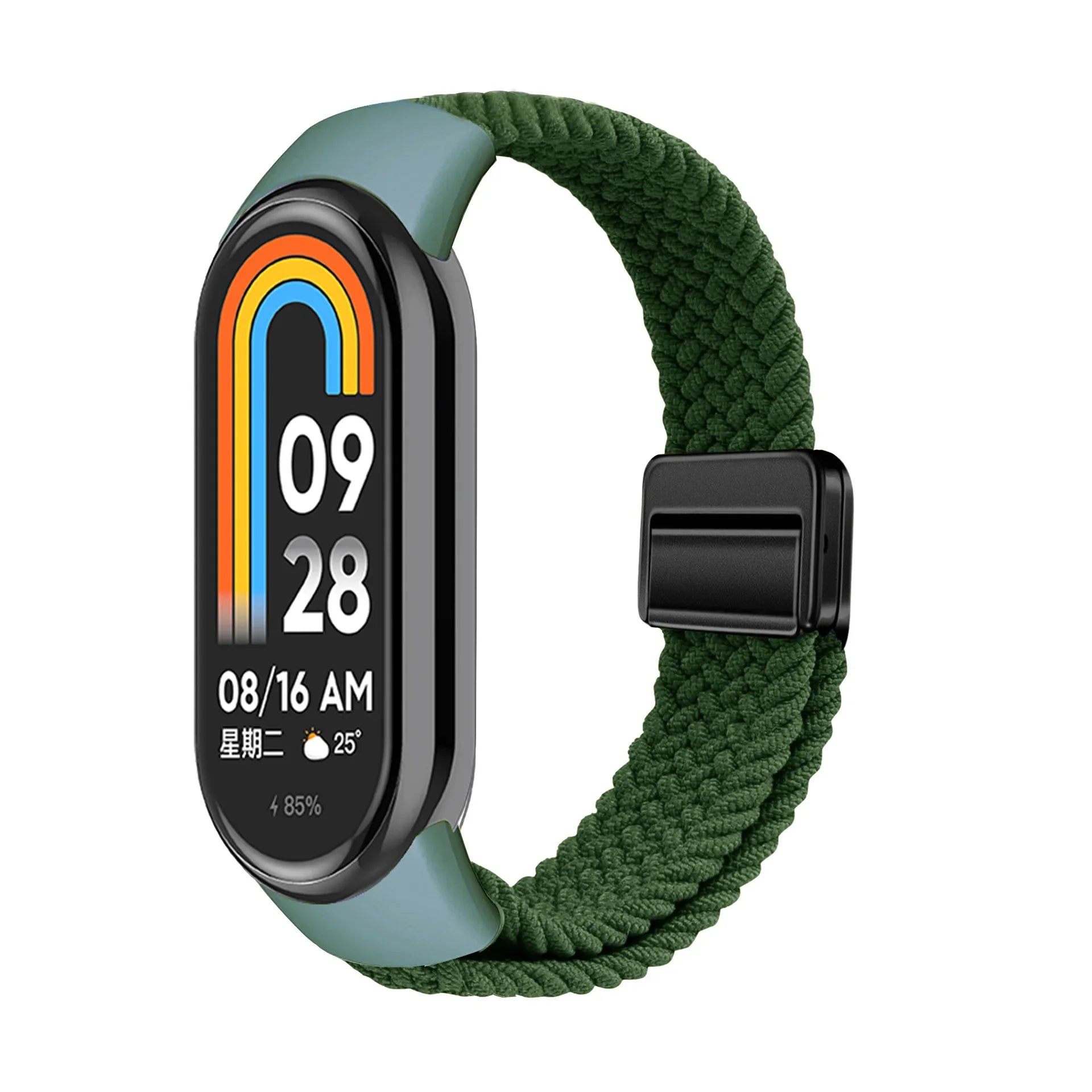 Breathable Elastic Nylon Braided Magnetic Watch Strap Adjustable Replacement Wristband For Xiaomi Watch 8 9 10 Accessory Qme