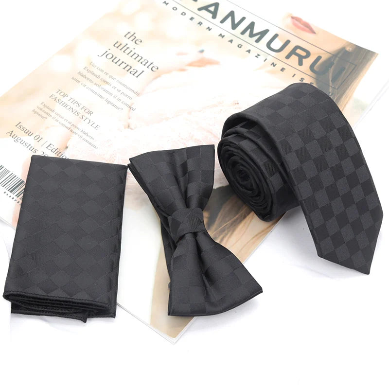 Paisley Men's Casual Bowtie Tie Skinny Polyester Necktie Pocket Qme
