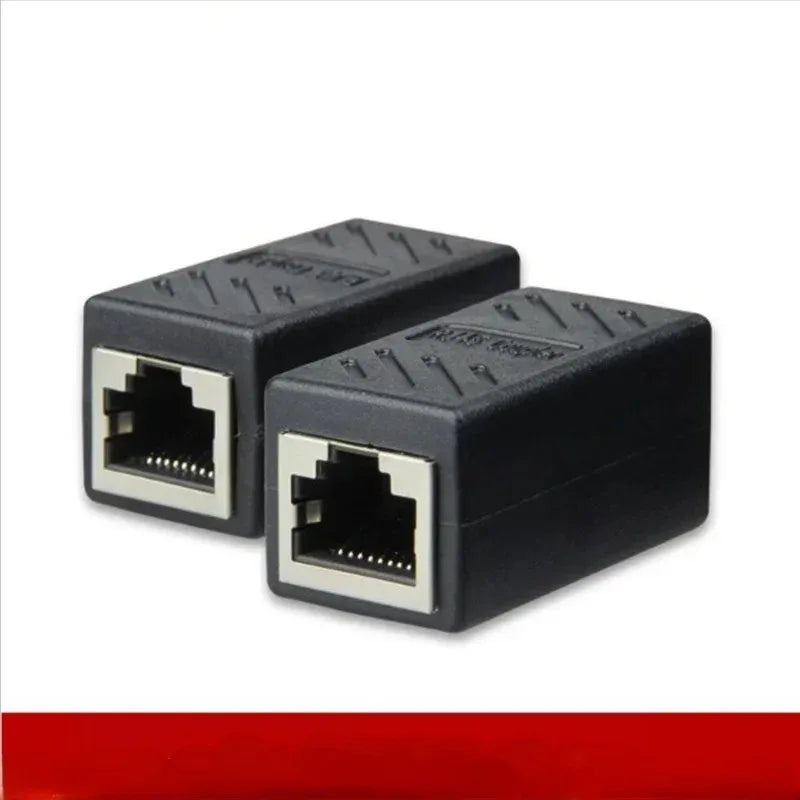 10pcs Standard Rj45 Connector Cat7 Cat6 Cat5e Double Socket Adapter Cat 6 8p8c Network Extender Rg Rj 45 Rg45 Ethernet Cable Qme black