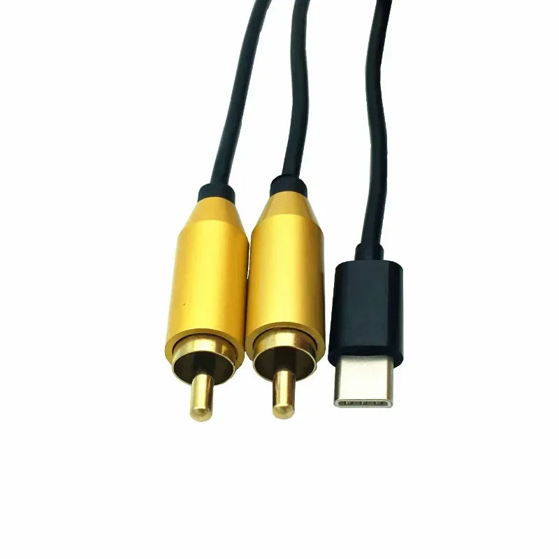 2PCS Type-C USB C to 2 Dual RCA Male Signal For Video AV Audio Adapter Cable Converter Function Mobile Phone Accessories Qme