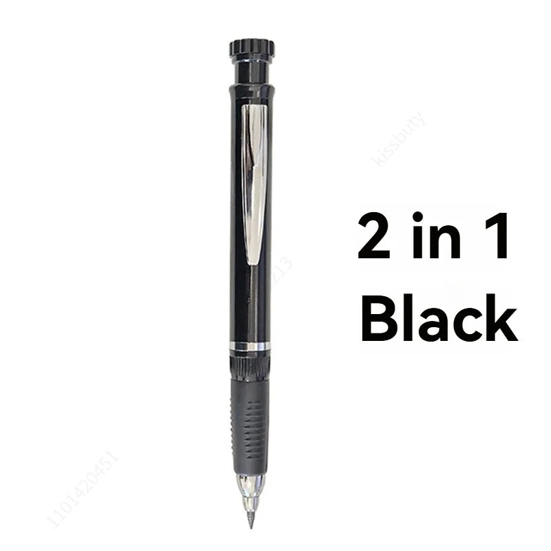 Solid Carpenter Mechanical Pencil With Built-in Sharpener 2.8mm Refillable,Deep Hole Marker for Woodworking Construction Tool Qme 1pc black pencil