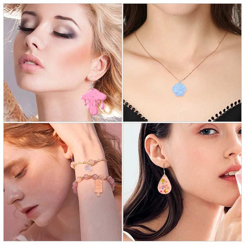 Earring Resin Silicone Molds Pendant Molds Epoxy Resin Molds DIY Craft for DIY Women Earrings, Pendants, Rings, Jewelry Making Qme