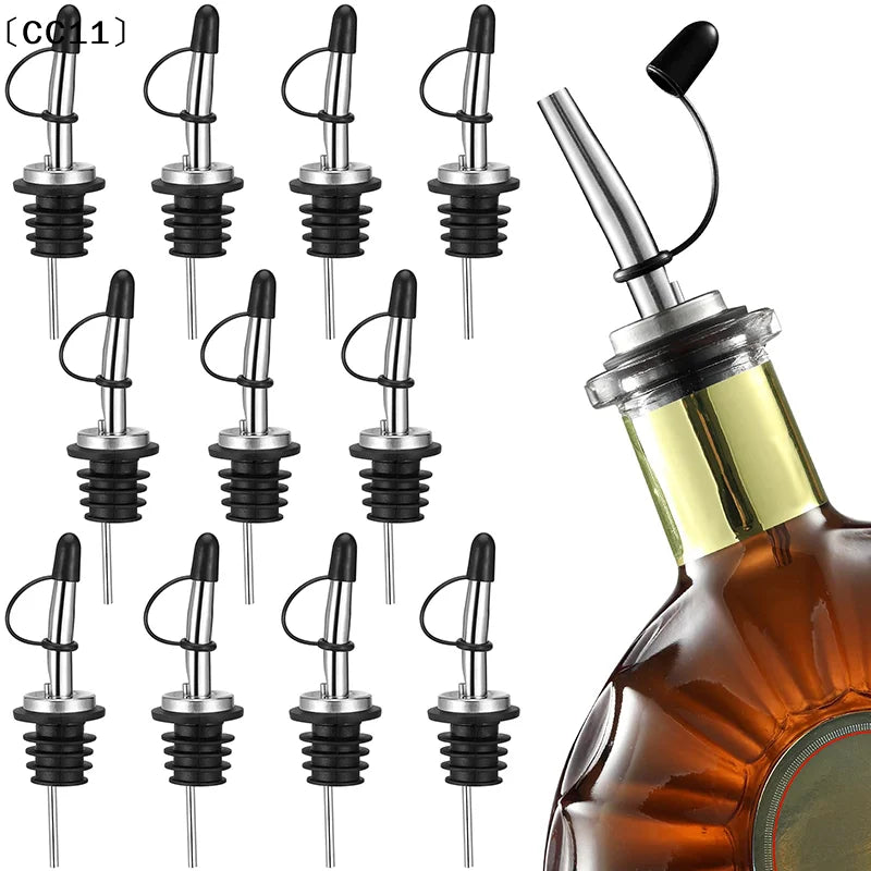 3 6 Stainless Steel Liquor Oil Wine Bottle Pourer Leak-proof Sealed Qme