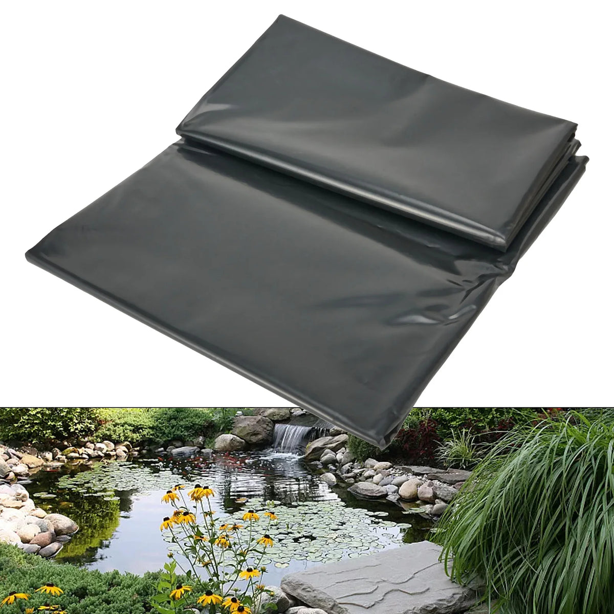 Waterproof Black Liner Film Fish Pond Liner Garden Pools Reinforced HDPE Heavy Duty Guaranty Landscaping Pool Pond Qme D