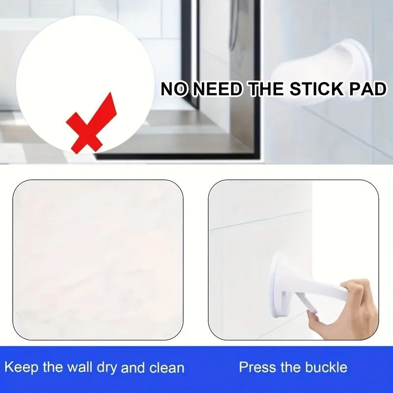 1 Shower Tripod, Wall Mounted Footstool, Bathroom Shower Pedal, Plastic Shower Pedal with Suction Cup, Bathroom Accessories Qme