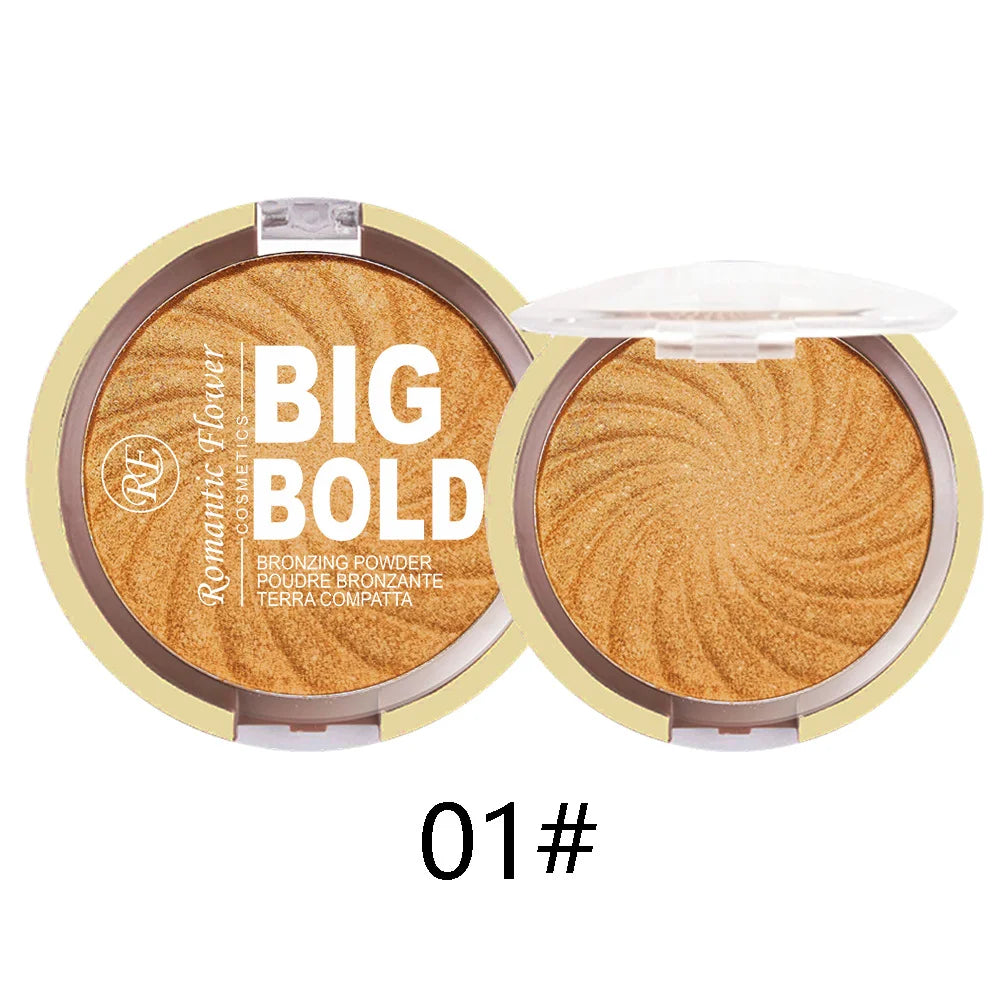 3-color Powder Brightens Face Bronze Pressed Waterproof Gloss Makeup Qme A