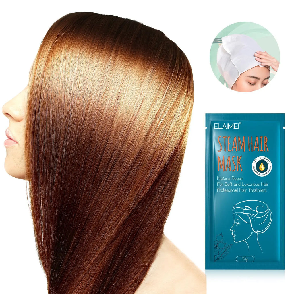 Steam Hair Mask Quick Repair Hair Mask Moisturizing Softens Hair Care Mask Hair Deep Conditioning Treatment Steam Hair Mask Cap Qme