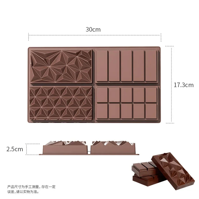 Deep Chocolate Bar Mold Large Silicone Dubai Bars Pistachio Filling Qme Chocolate
