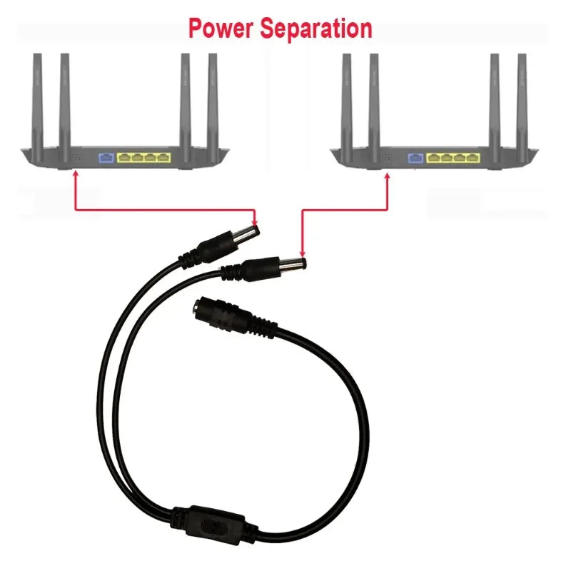 5pcs DC Power Y Splitter Adapter 5.5mmx2.1mm 1 Female to 2/4 Male Wire Plug for Security CCTV Camera Router LED Modem Qme