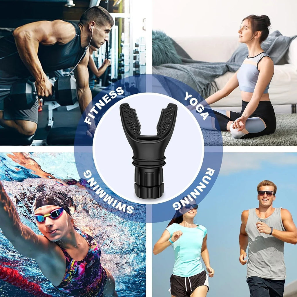 Breathing Trainer Lung Flexer Durable Fitness Exerciser Increases Lung Capacity Breath Adjustable Levels Respiratory Deep Breath Qme