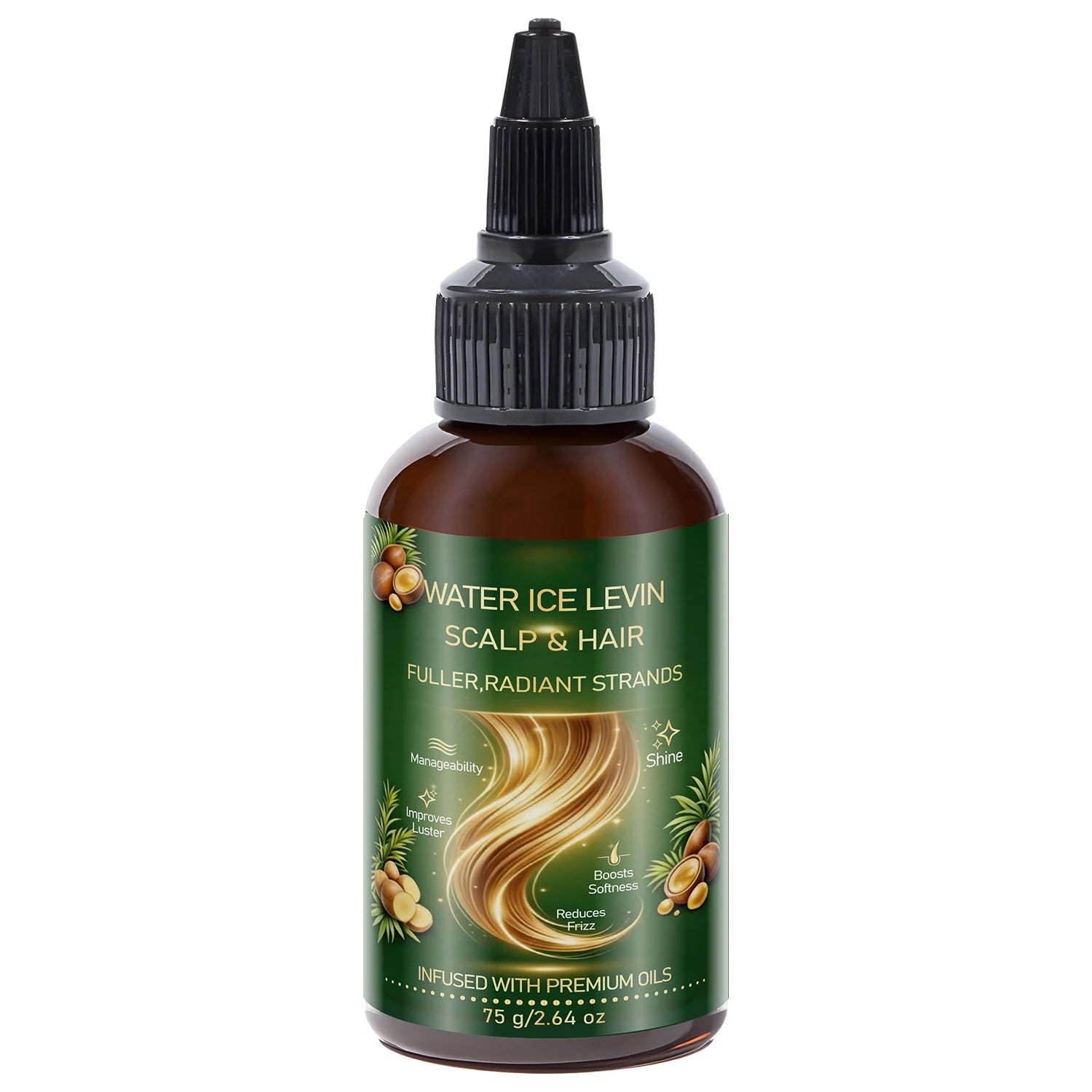 Premium Infused Hair Oil with Biotin & Keratin, Reduce Frizz Boost Soft Shiny Hair Qme green 75g