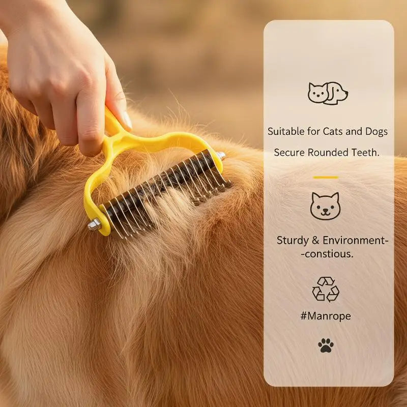 Pet Knot Removing Comb Double Sided Stainless Steel Hair Remover Dog Qme