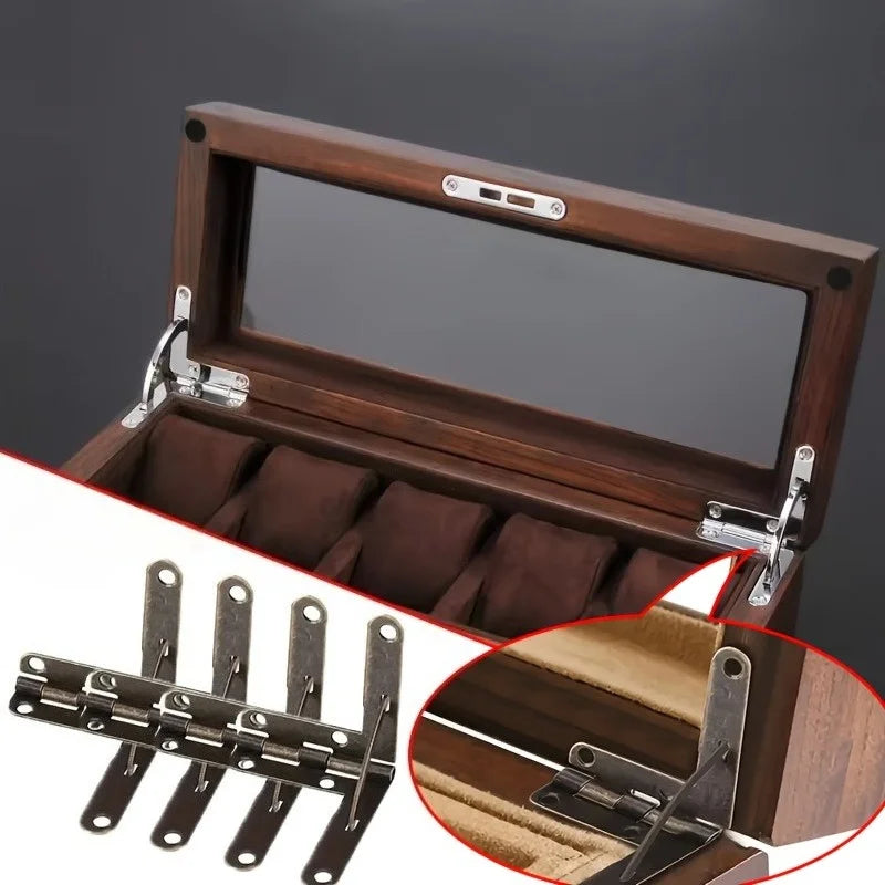 Box Support Hinges, Metal Lid Stay Hinge For Wooden Watch Box Jewelry Gift Box Lid Hold Open Support Hardware Qme