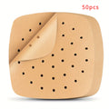 50pcs/100pcs, Air Fryer Liners, Square Air Fryer Disposable Paper Liner, Perforated Parchment Paper Sheets For Baking, Qme 50pcs